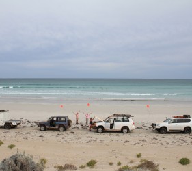Kylie checking under the bonnet...yes it's still there Kylie!