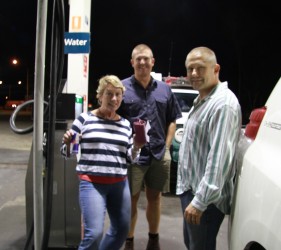 Kylie, Mark and Vic filling up day 1